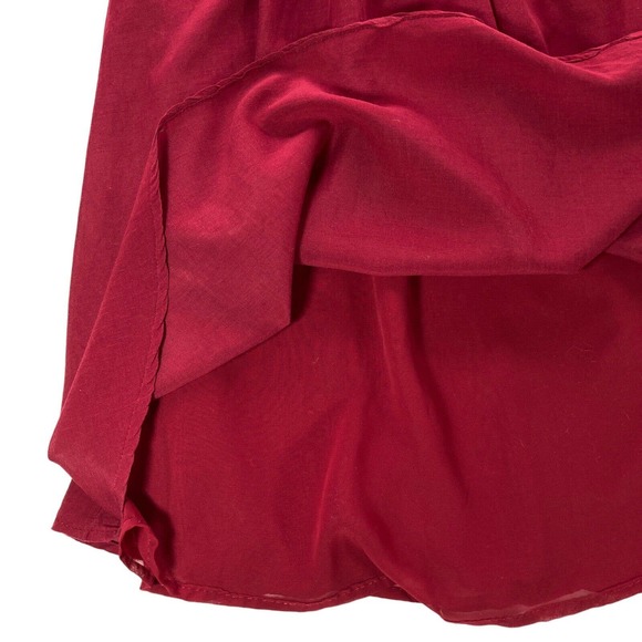 Ann Taylor Size 4 Petites 4P Skirt Women's Linen Lined Maroon Red A-line 24"L - Picture 10 of 12